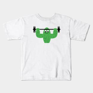 Weight Lifting Cactus Kids T-Shirt